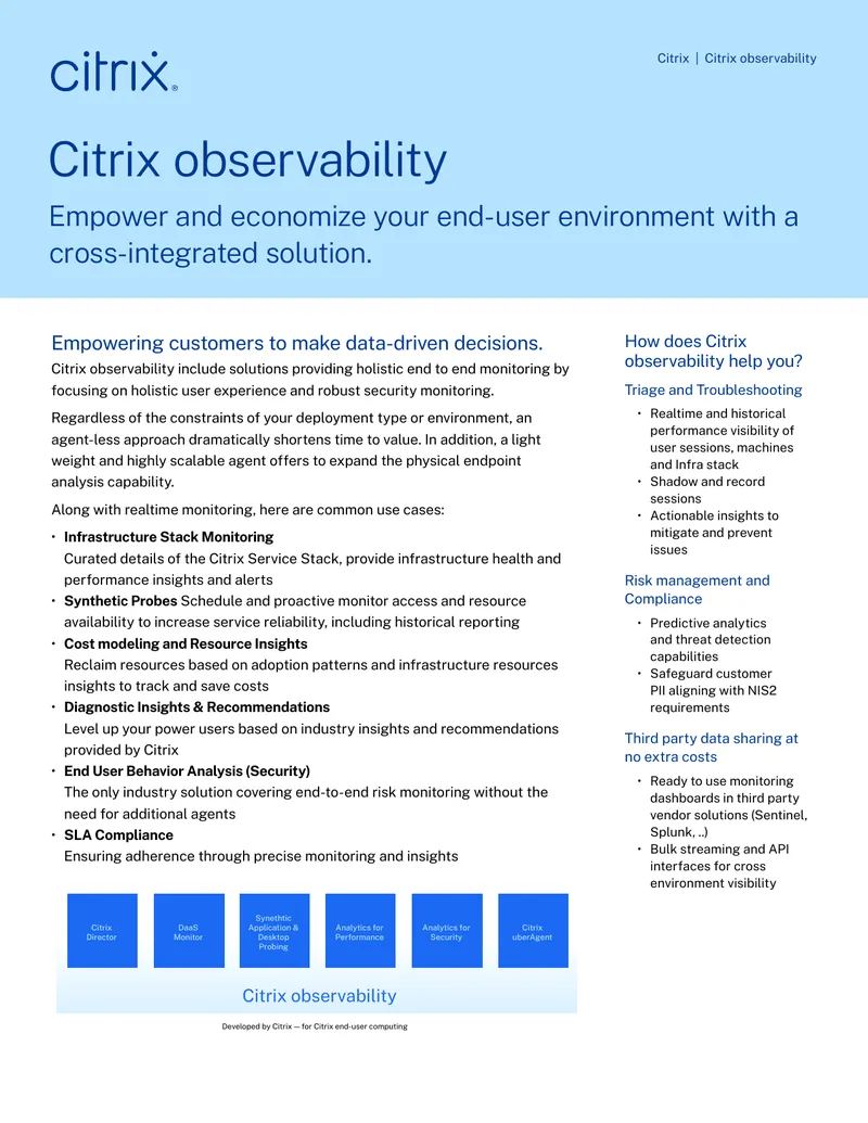 Citrix Observability Solutions Overview