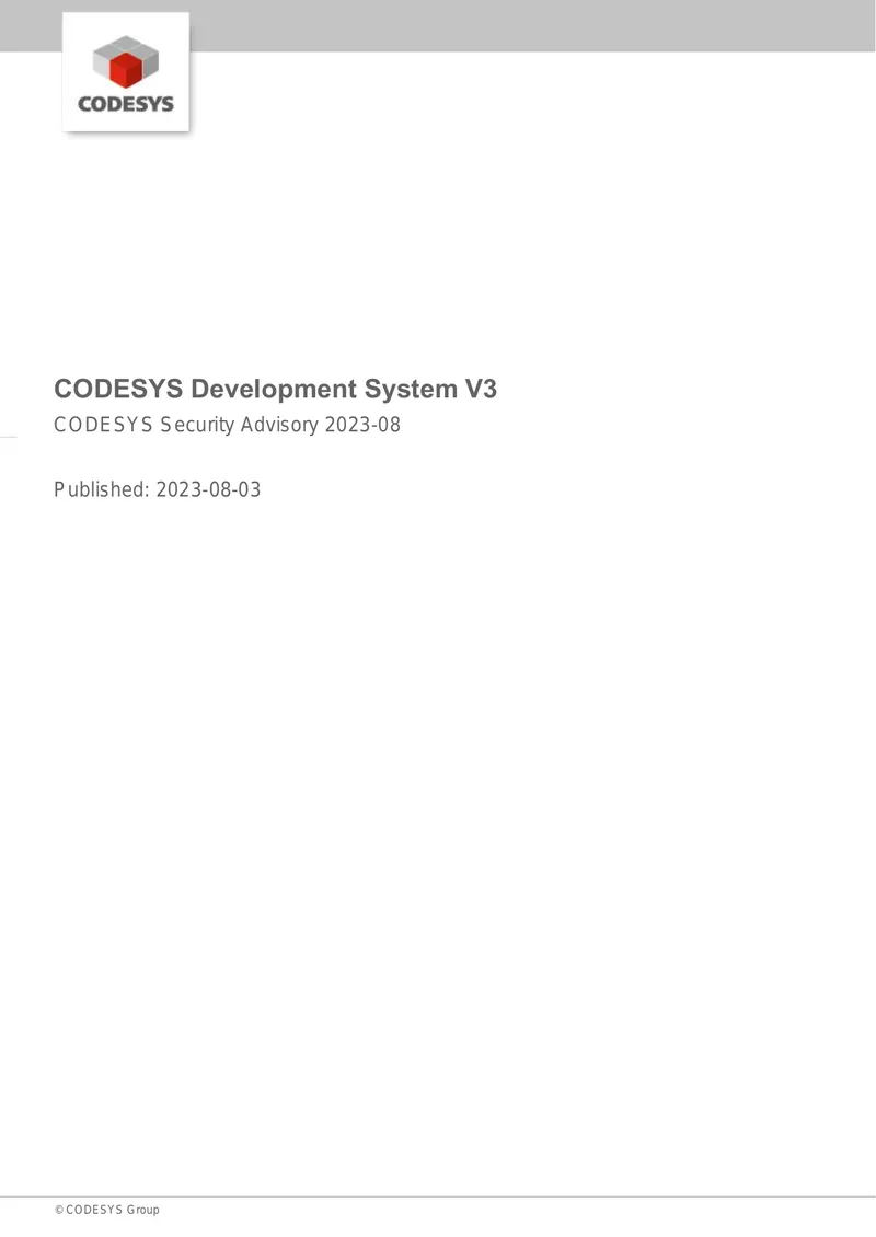 CODESYS Security Advisory 2023-08