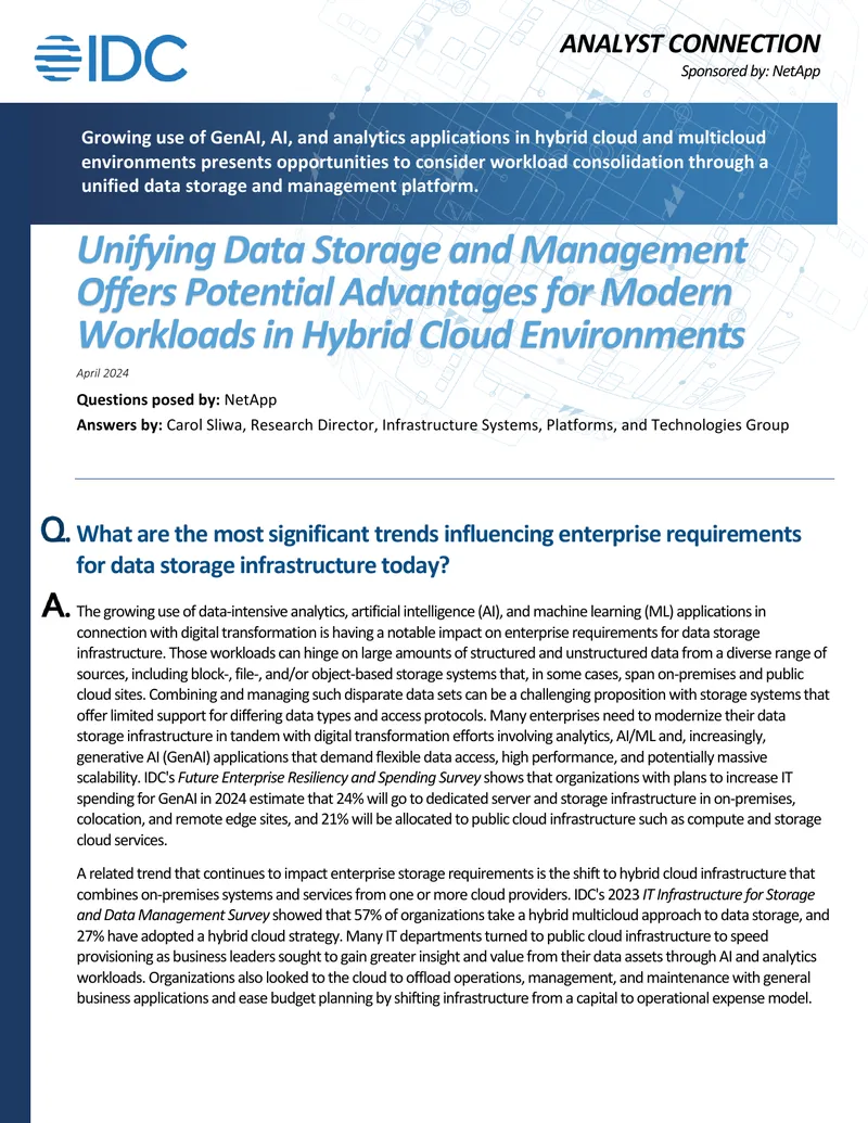 Unifying Data Storage and Management in Hybrid Cloud