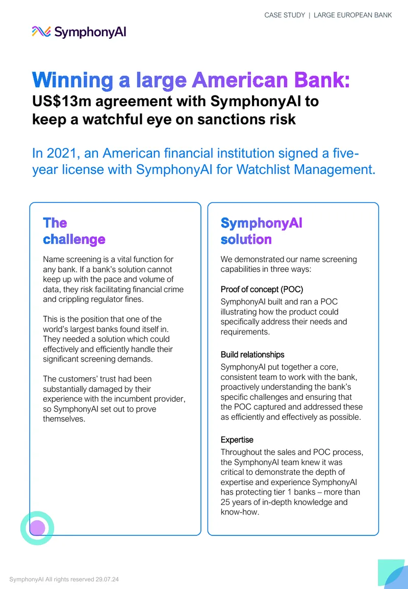 Name Screening Solution Implementation Case Study