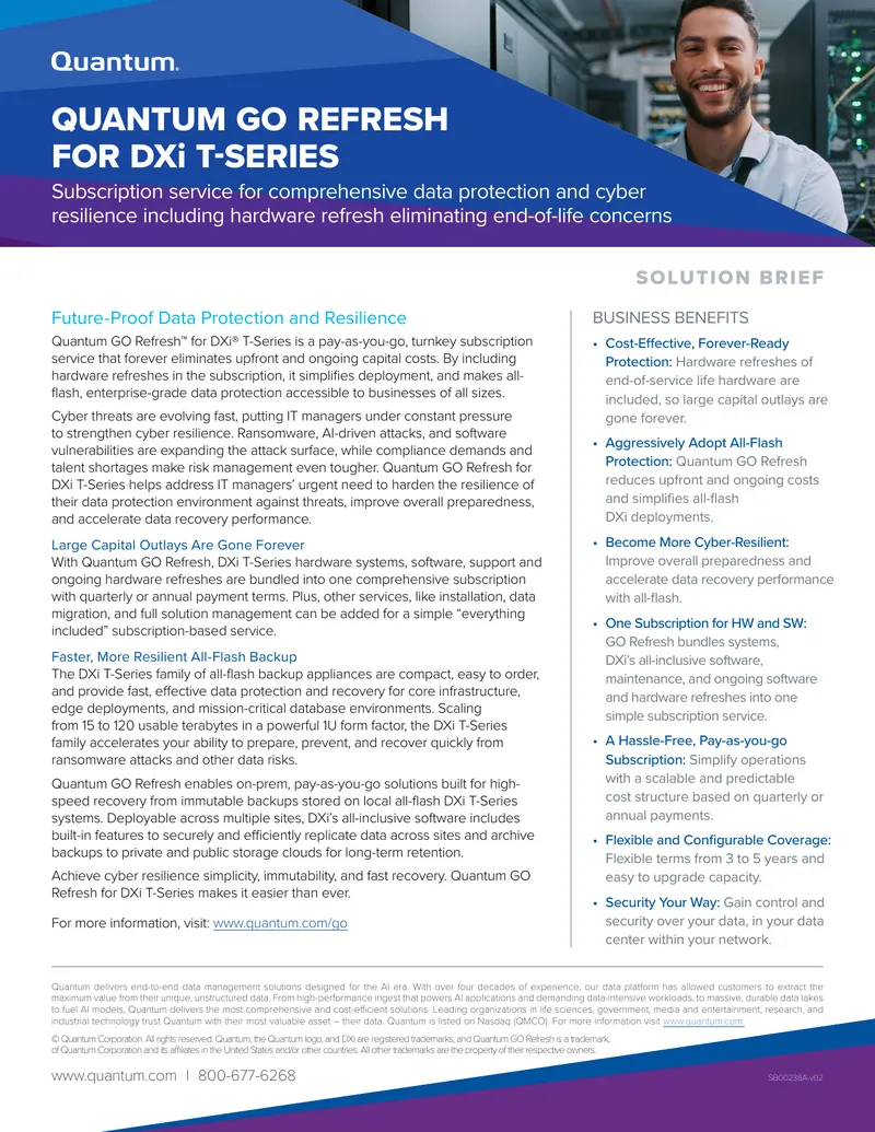 Quantum GO Refresh for DXi T-Series Solution Brief