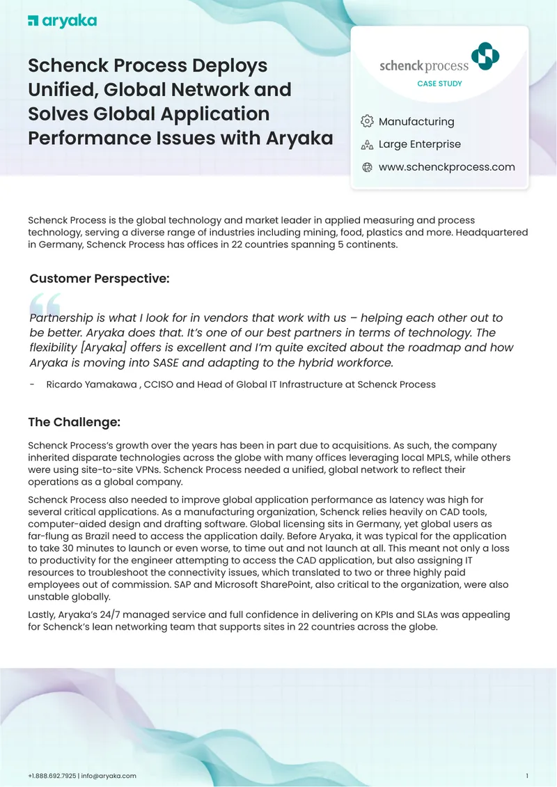 Schenck Process Global Network Deployment Case Study