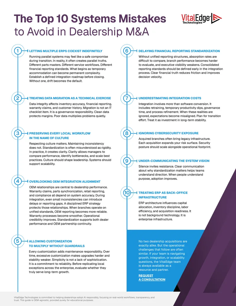 Top Systems Mistakes to Avoid in Dealership M&A