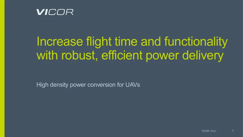 High Density Power Solutions for UAV Applications