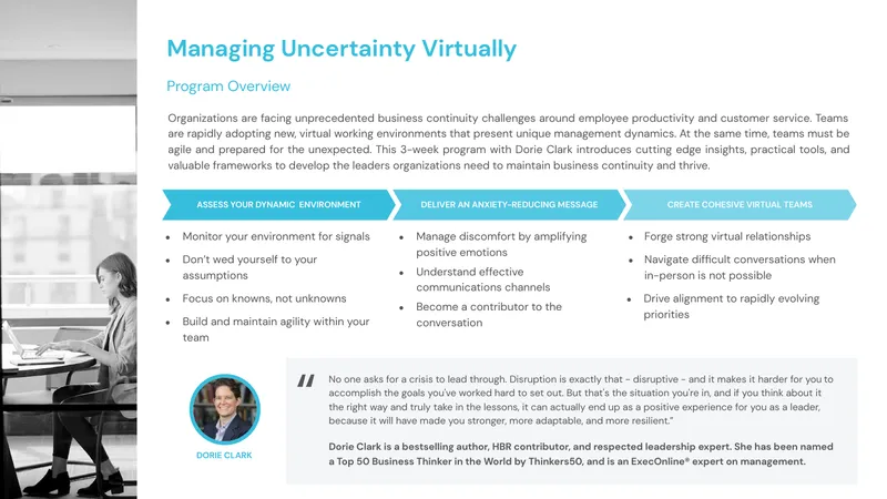 Managing Uncertainty Virtually Program Overview