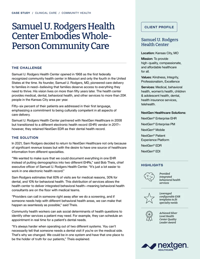 Samuel U. Rodgers Health Center Case Study