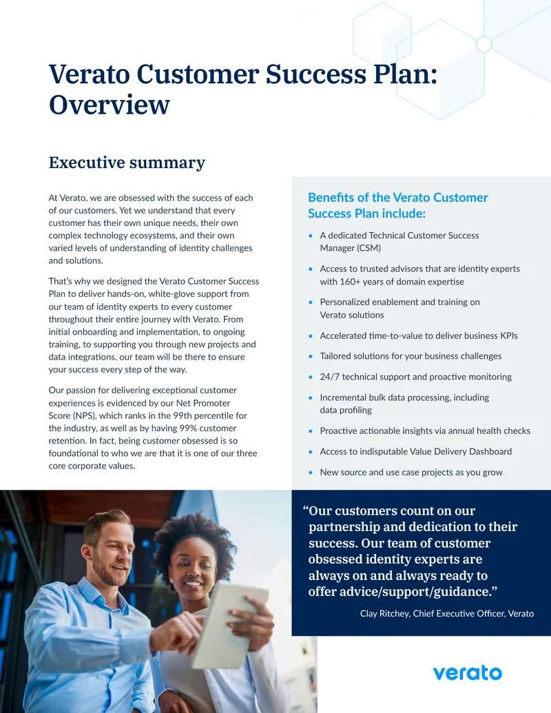 Verato Customer Success Plan Overview