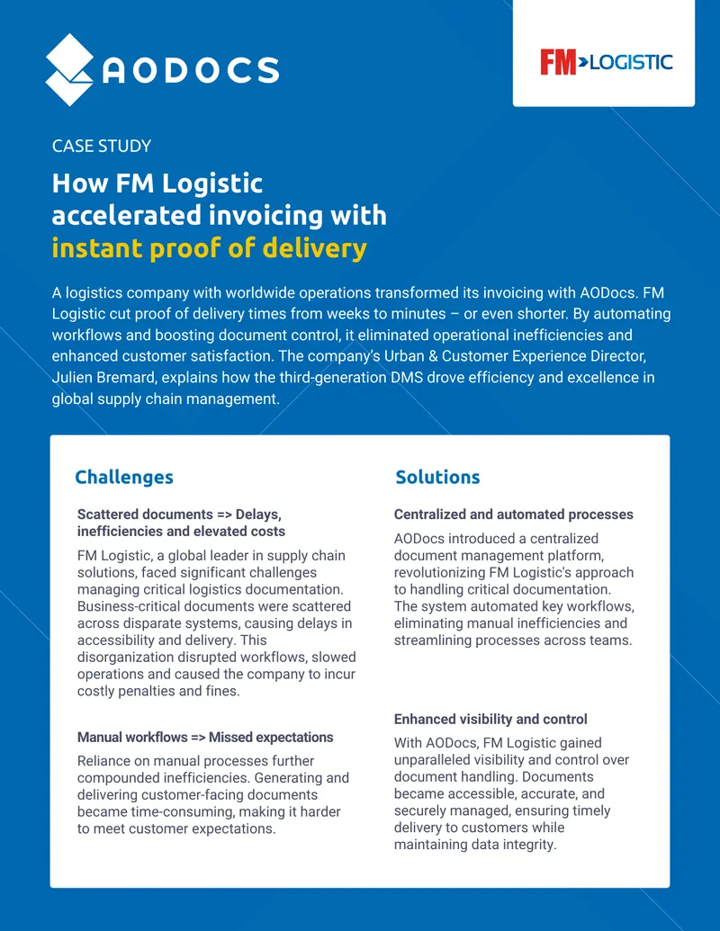 FM Logistic Case Study on Invoicing Acceleration