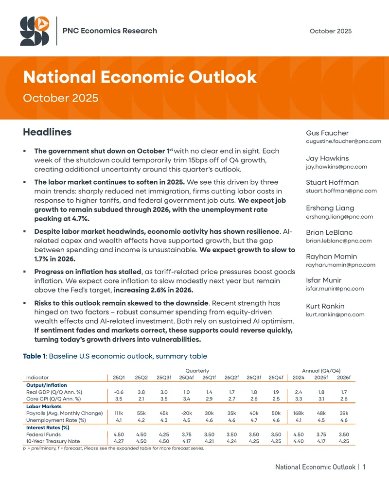 National Economic Outlook October 2025