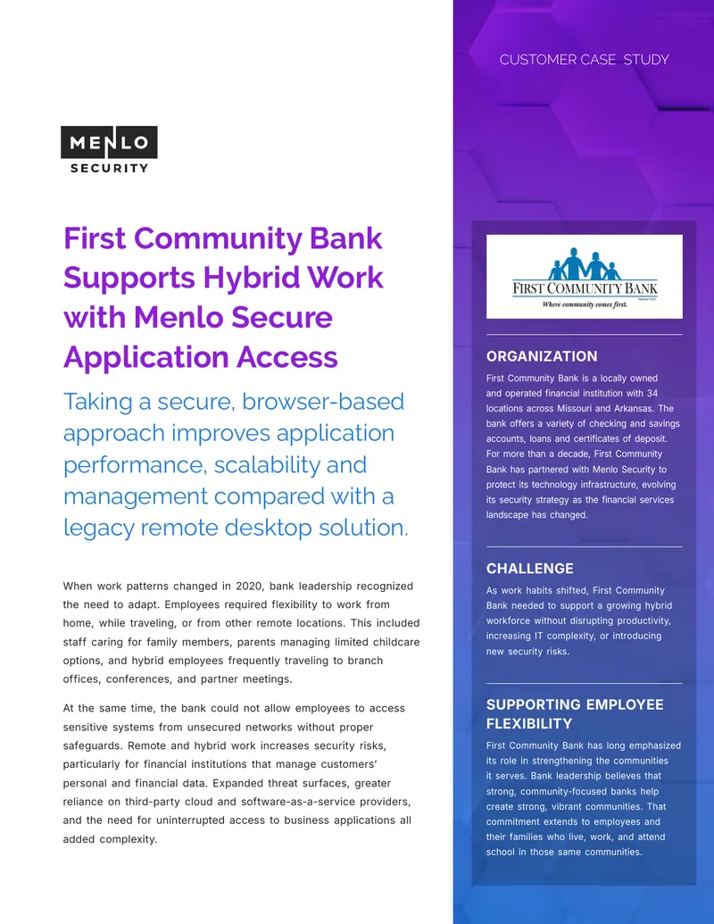 First Community Bank Hybrid Work Case Study