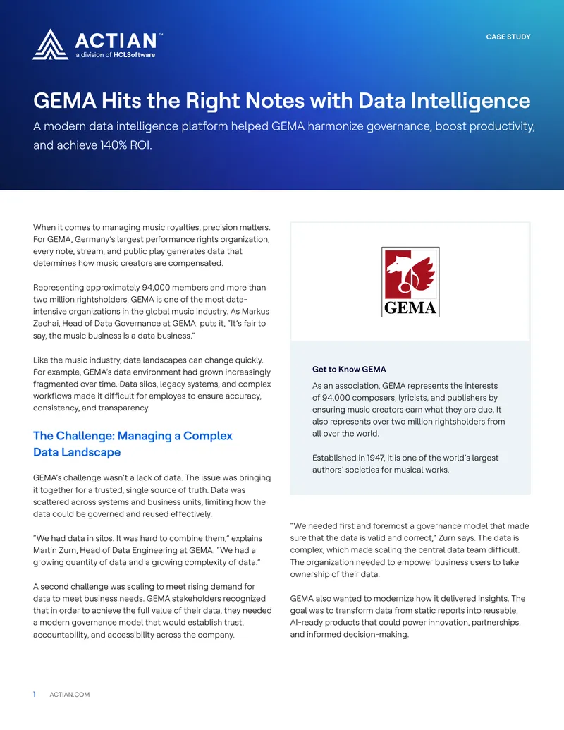 GEMA Data Intelligence Platform Case Study