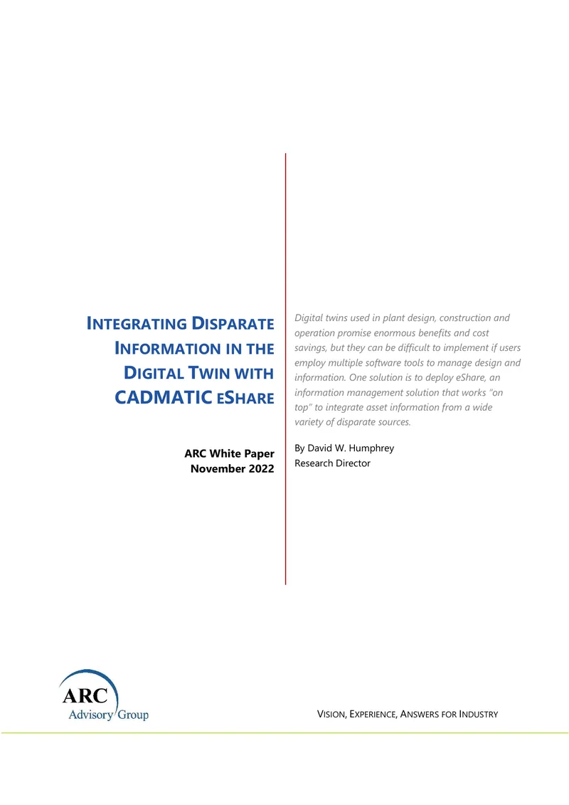 Integrating Information in Digital Twin with Cadmatic eShare