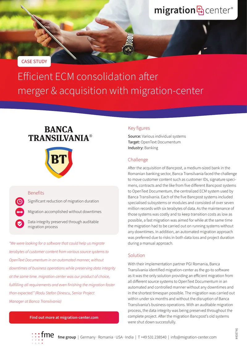 ECM Consolidation After Bancpost Acquisition