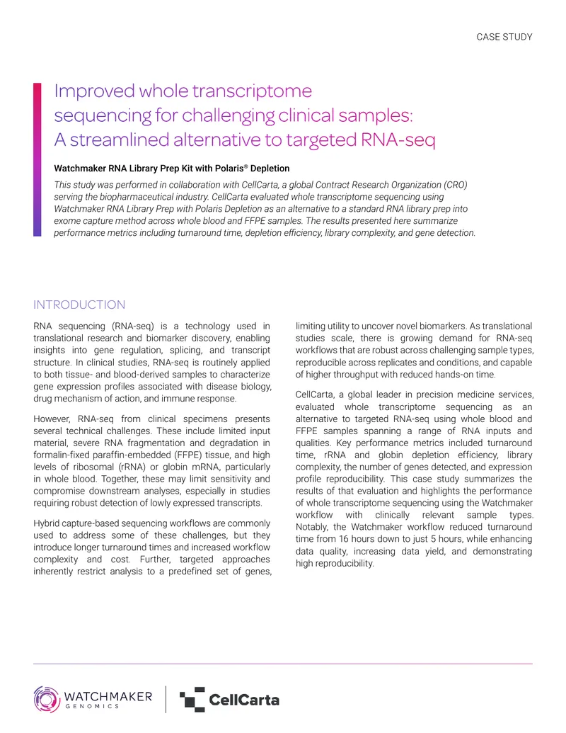 Whole Transcriptome Sequencing Evaluation Case Study