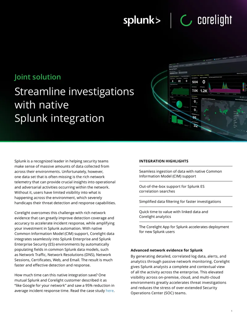 Corelight Integration with Splunk for Enhanced Security