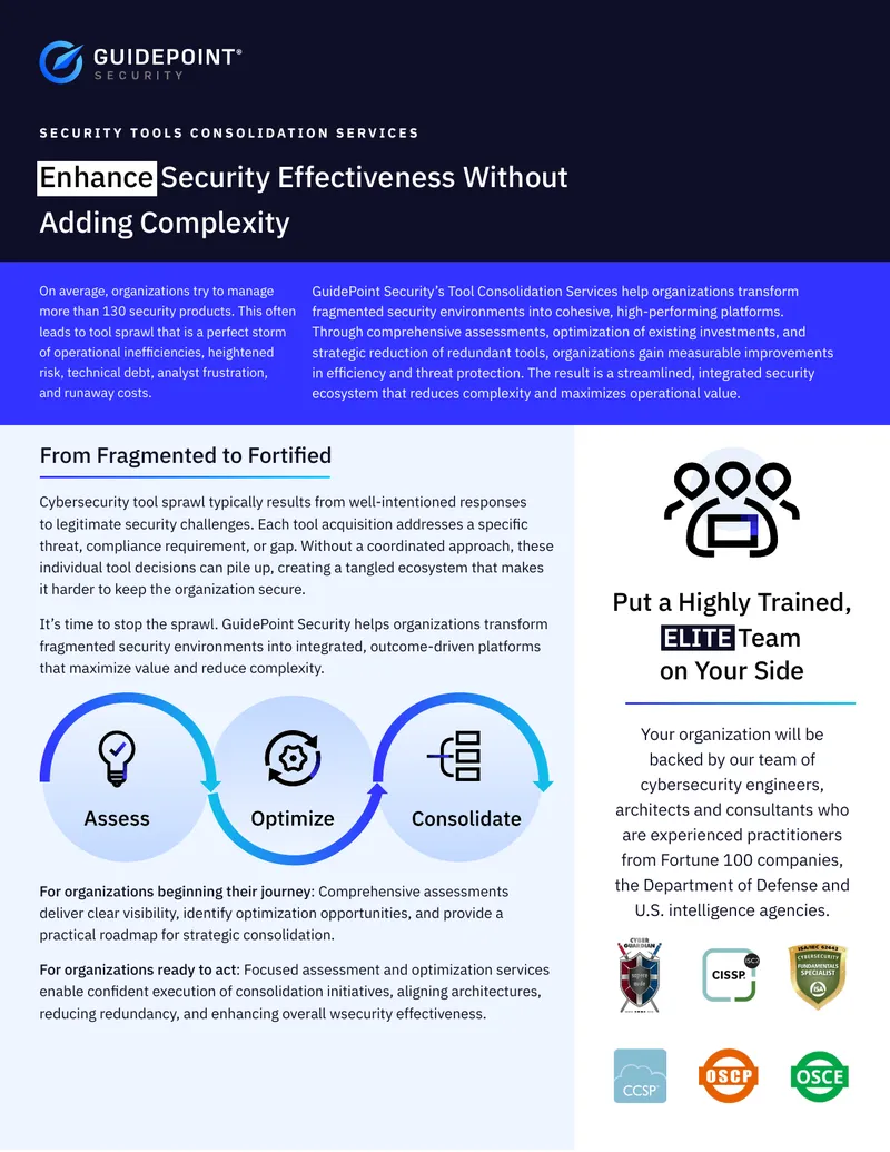 Security Tools Consolidation Services Overview