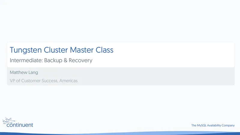 MySQL Backup and Recovery Best Practices