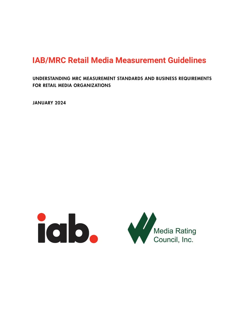 IAB MRC Retail Media Measurement Guidelines