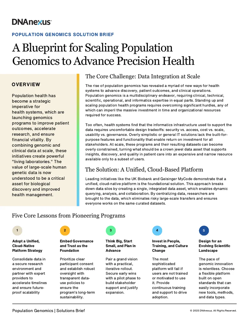 Population Genomics Solutions Brief