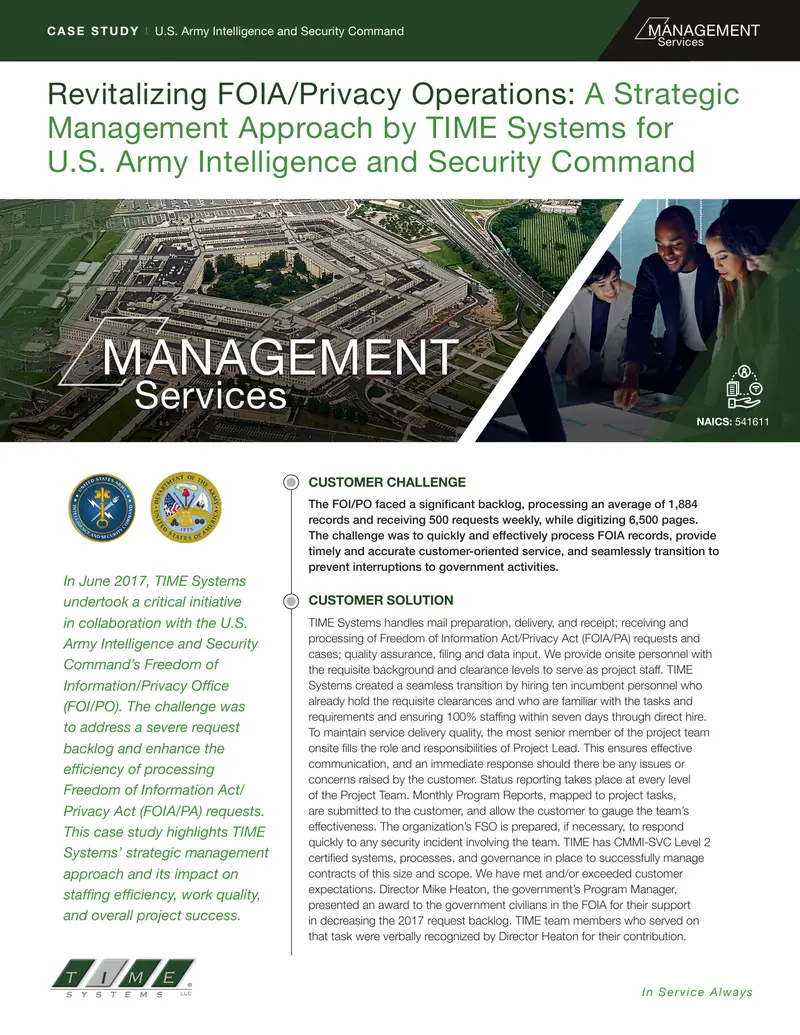 Revitalizing FOIA/Privacy Operations Case Study