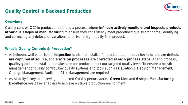 Quality Control and Manufacturing Excellence Framework