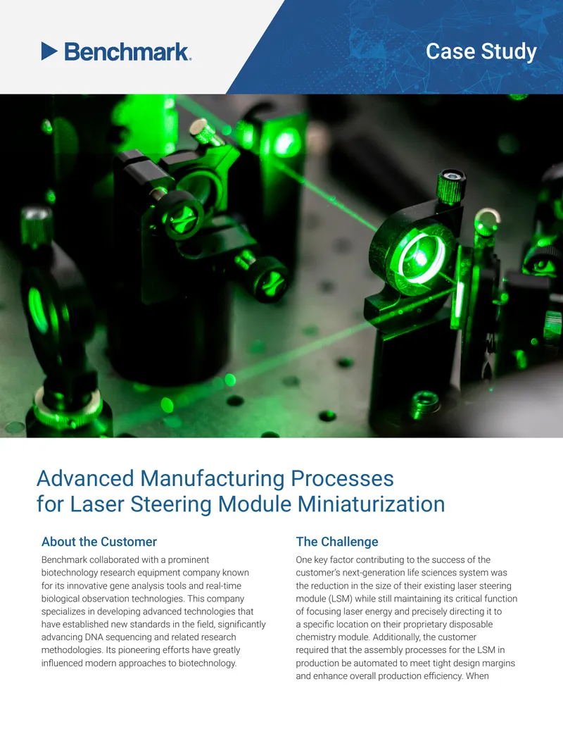 Advanced Manufacturing Processes for Laser Steering Module Miniaturization Case Study