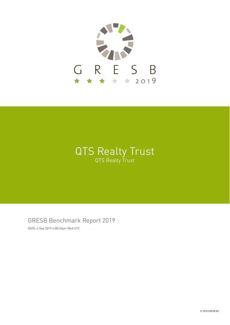 GRESB Benchmark Report 2019 for QTS Realty Trust