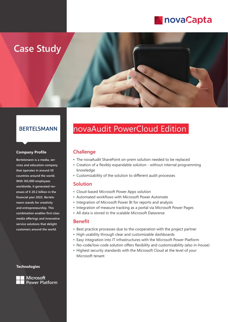 Development of novaAudit PowerCloud Edition
