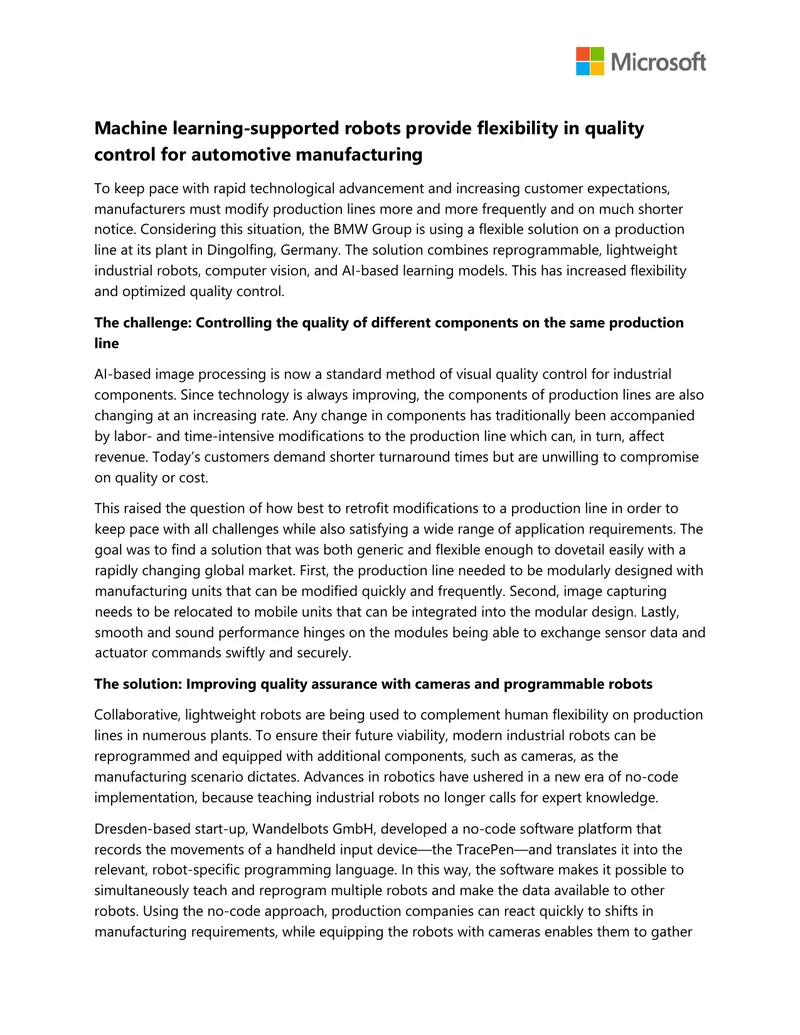 Machine Learning in Automotive Quality Control