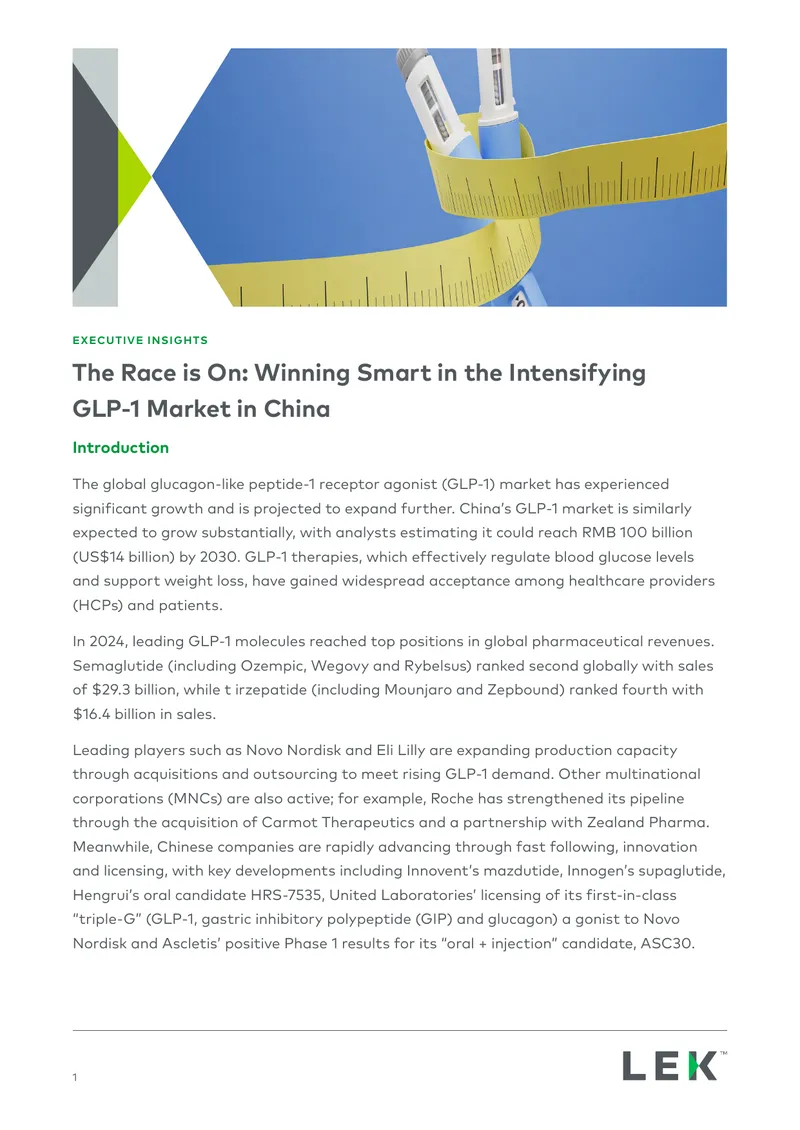 Growth and Competition in China's GLP-1 Market