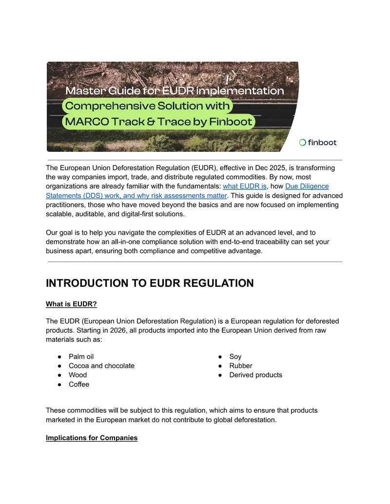 European Union Deforestation Regulation Compliance Guide
