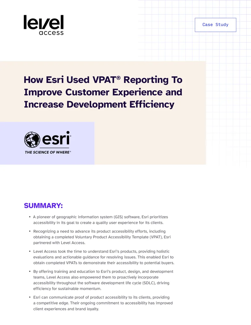 Esri's Accessibility Improvement through VPAT Reporting