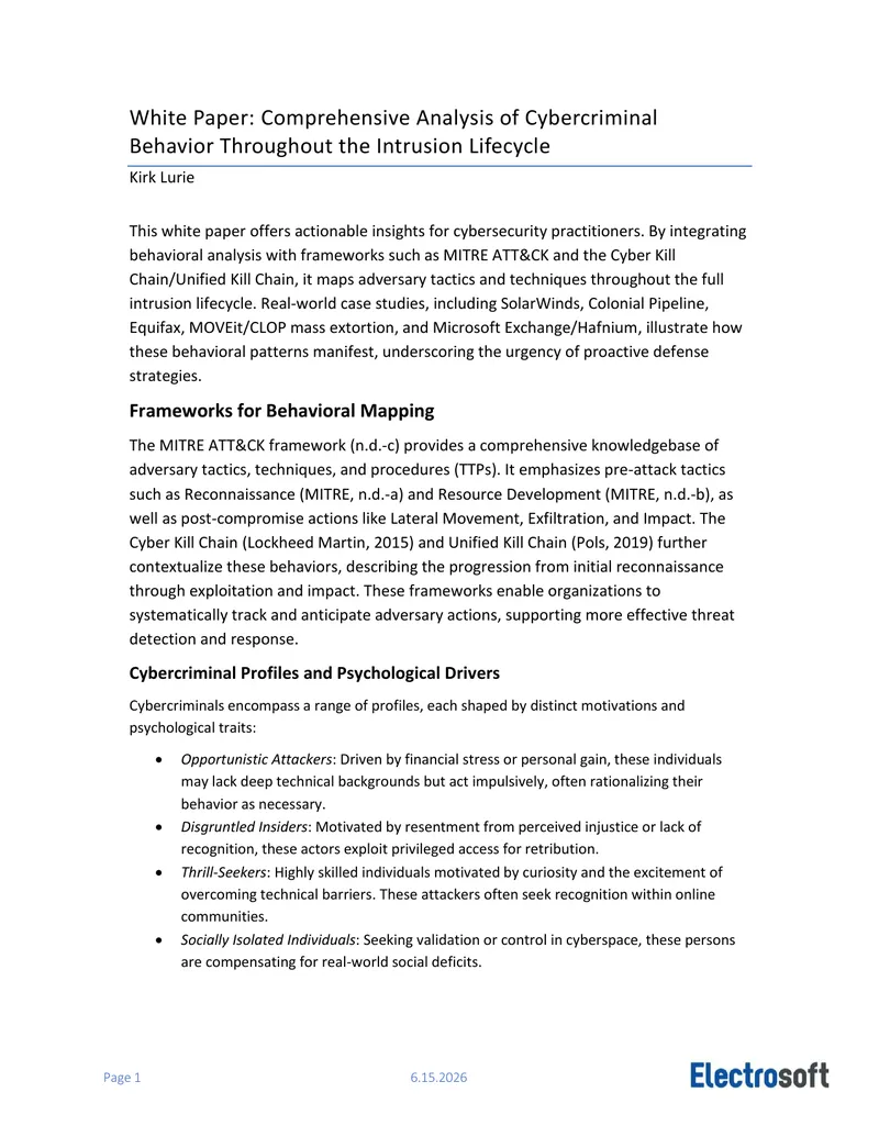 Comprehensive Analysis of Cybercriminal Behavior