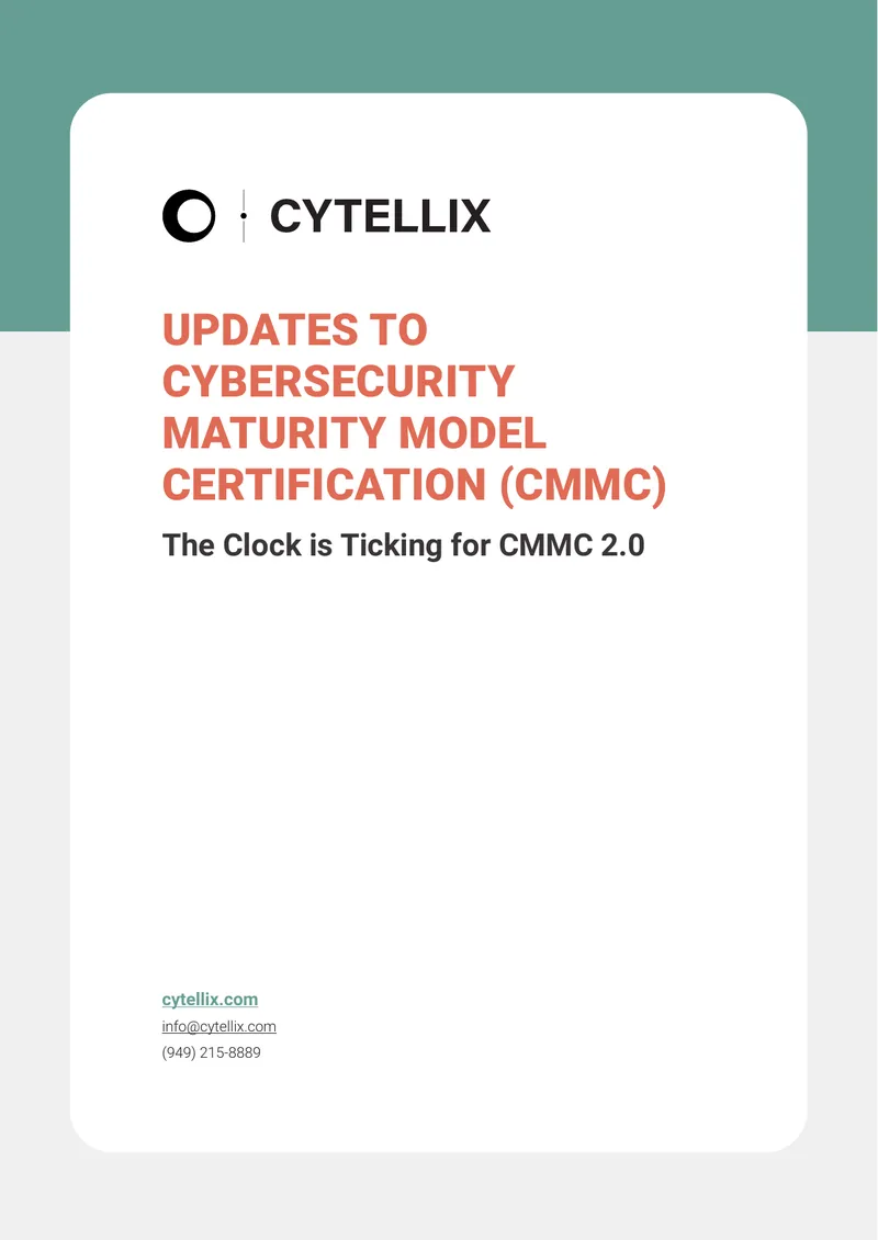 Updates to Cybersecurity Maturity Model Certification CMMC