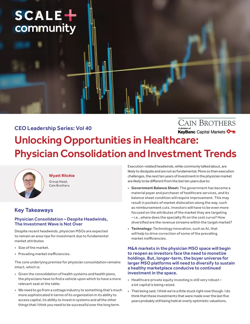 Physician Consolidation and Investment Trends Analysis