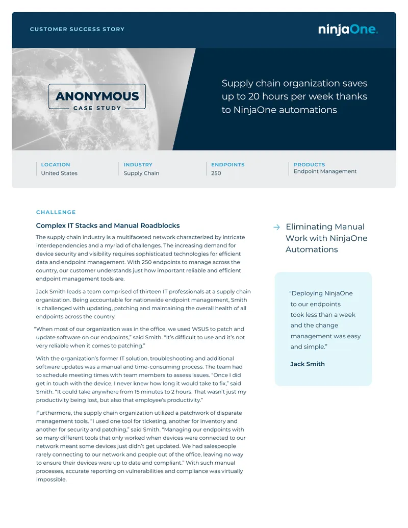 Endpoint Management Automation in Supply Chain