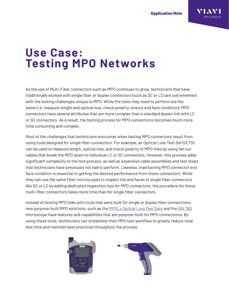 MPO Connector Testing Procedures and Equipment