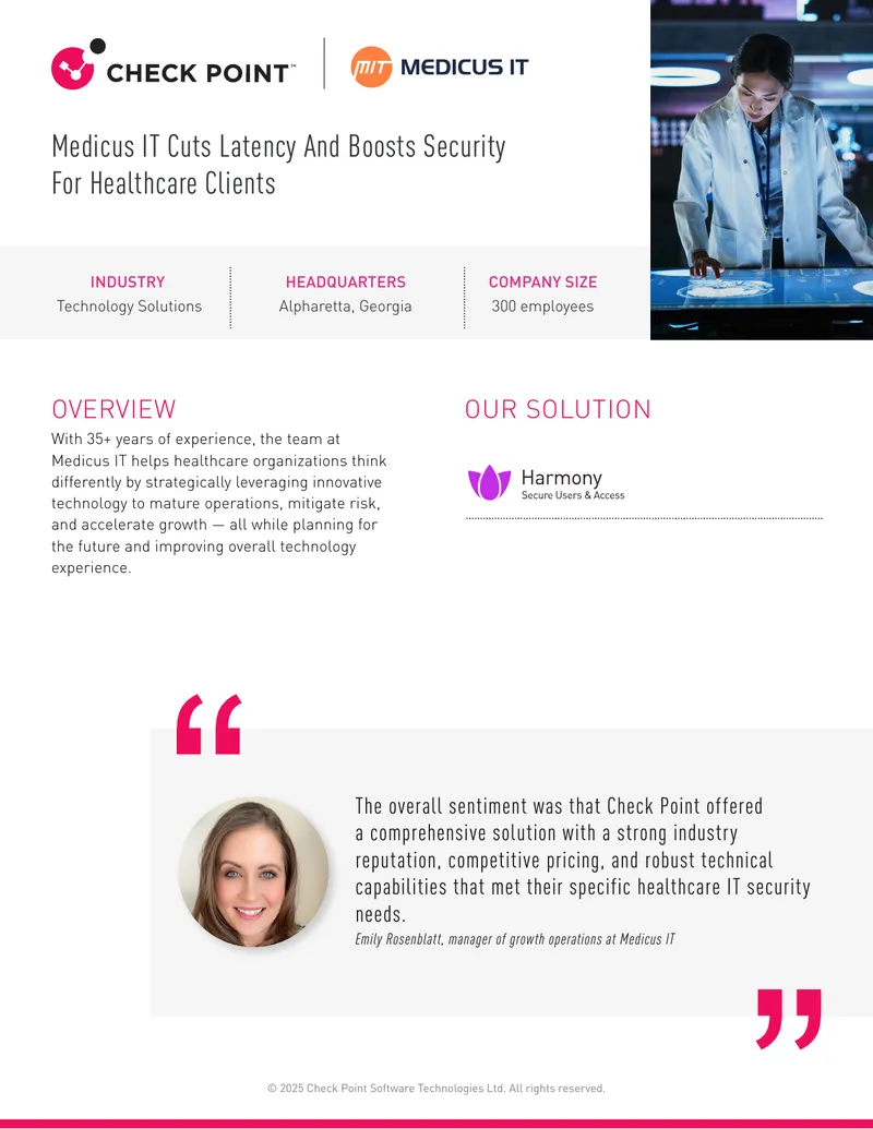 Medicus IT Case Study on Harmony SASE Private Access