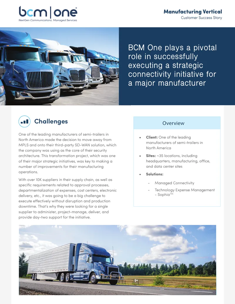 Strategic Connectivity Initiative for Semi-Trailer Manufacturer