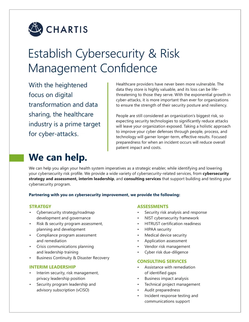 Cybersecurity and Risk Management Services for Healthcare