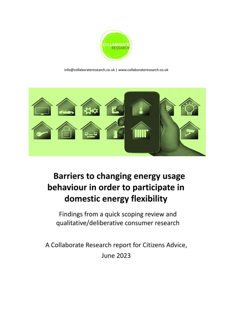 Barriers to Changing Energy Usage Behaviour