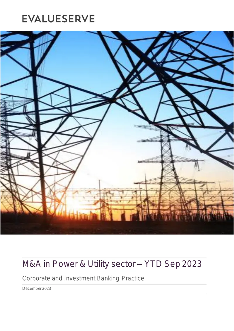 M&A Trends in Power and Utility Sector YTD September 2023