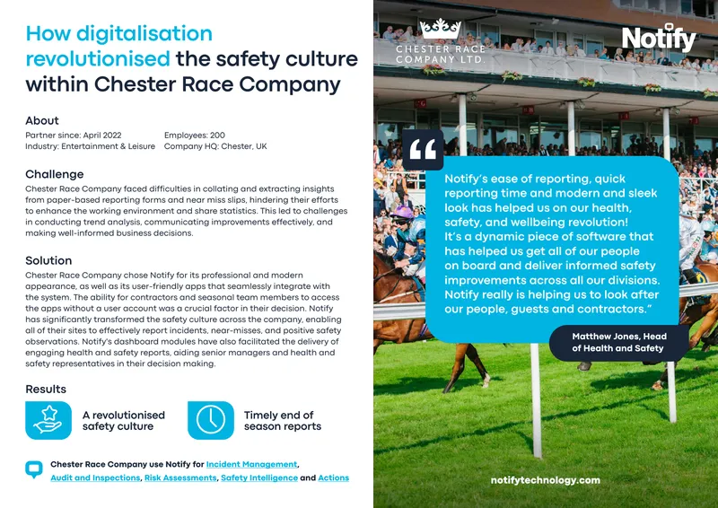 Digital Transformation of Safety Culture at Chester Race Company
