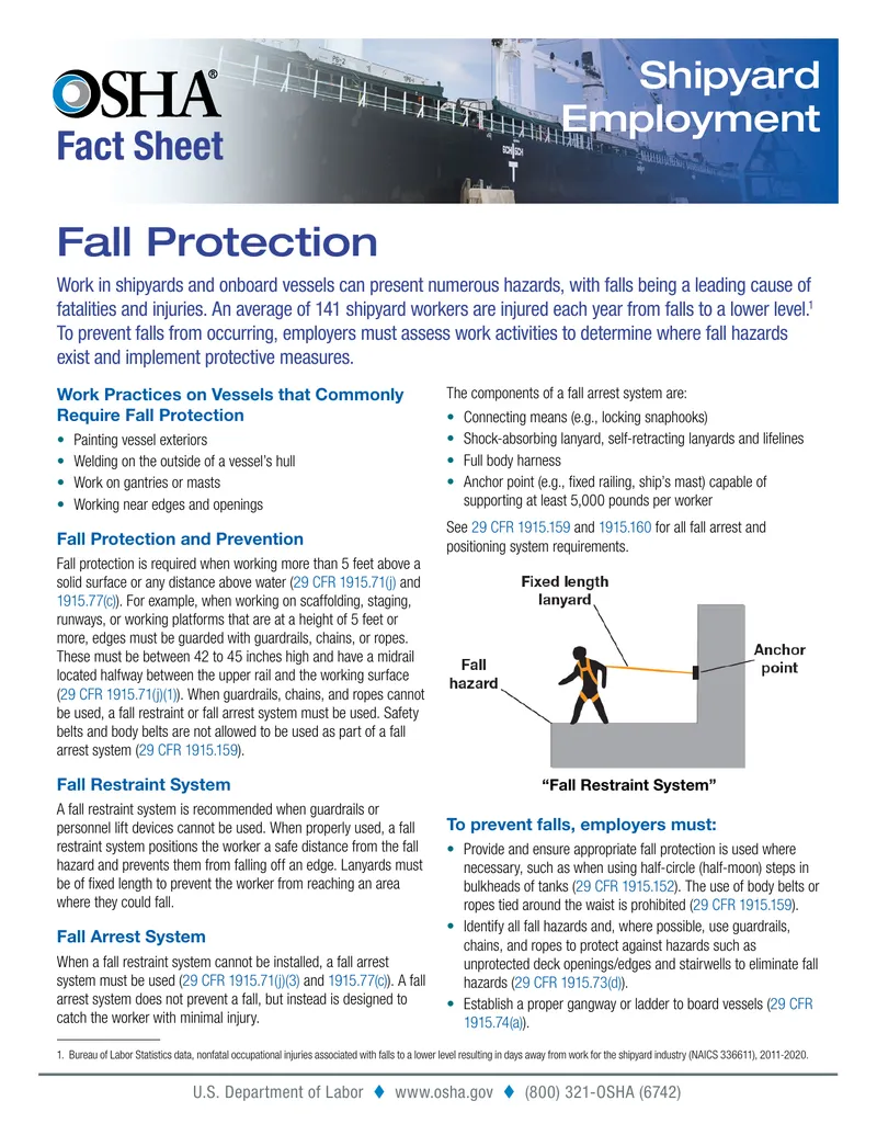 Fall Protection Guidelines for Shipyard Work