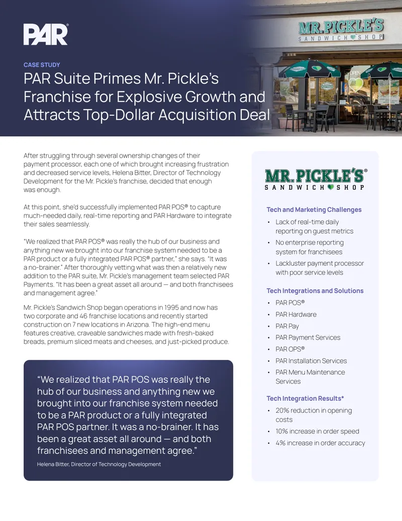 PAR Suite Implementation in Mr. Pickle's Franchise