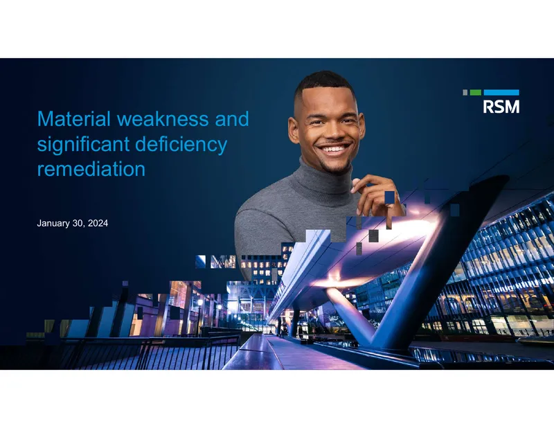 Material Weakness and Significant Deficiency Remediation Guide