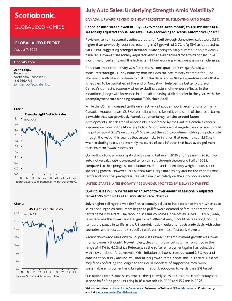 Global Auto Report for July 2025