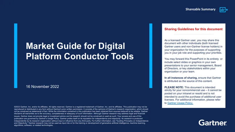 Market Guide for Digital Platform Conductor Tools