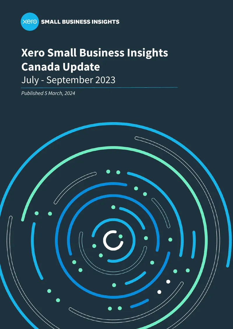Xero Small Business Insights Canada Update Q3 2023
