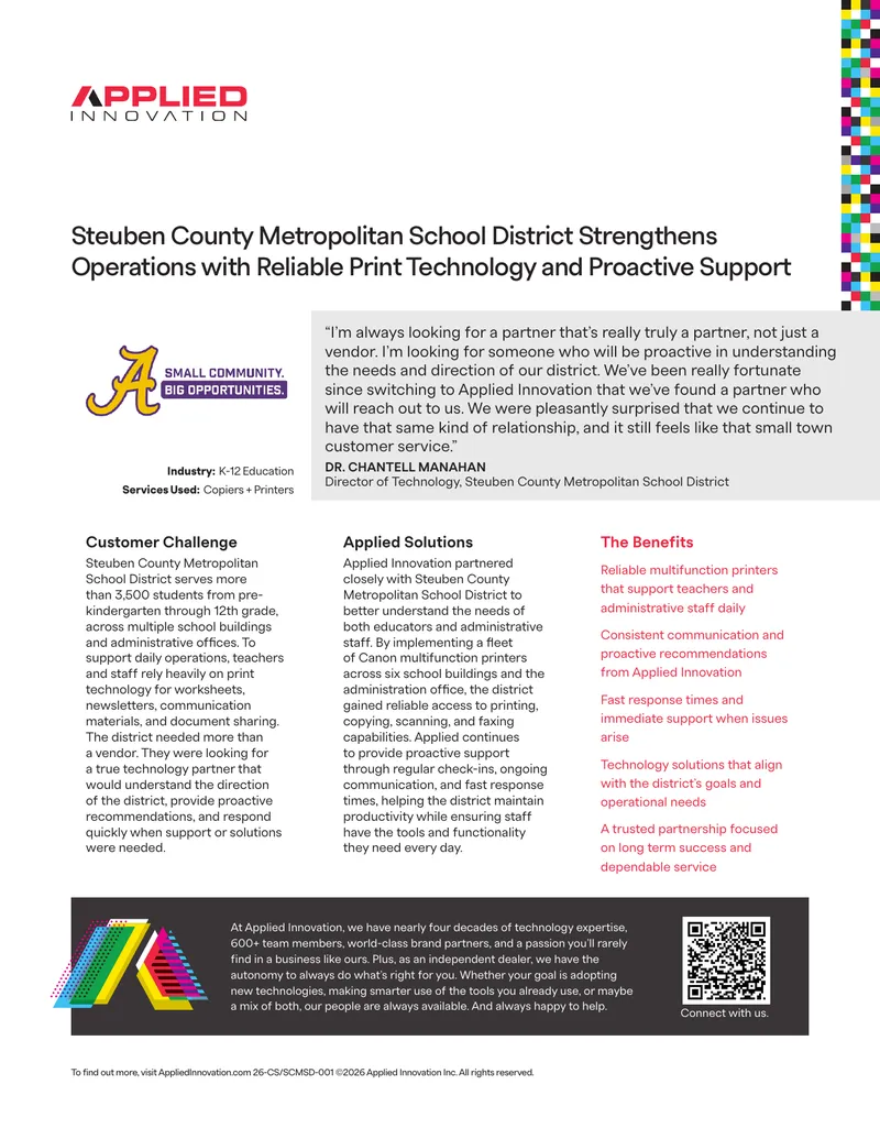 Steuben County School District Print Technology Partnership